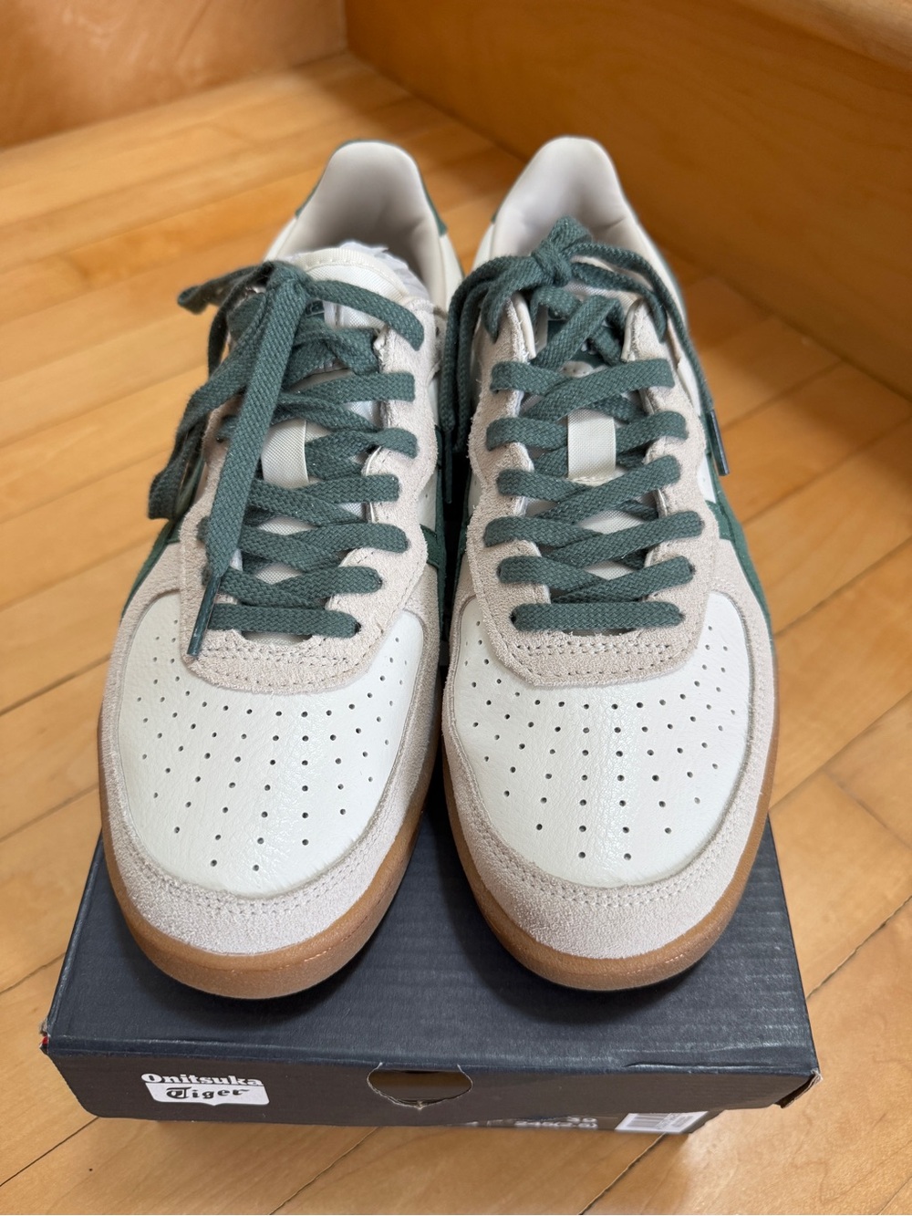 Onitsuka Tiger GSM Cream & Green Leather Sneakers - Picture 2 of 5
